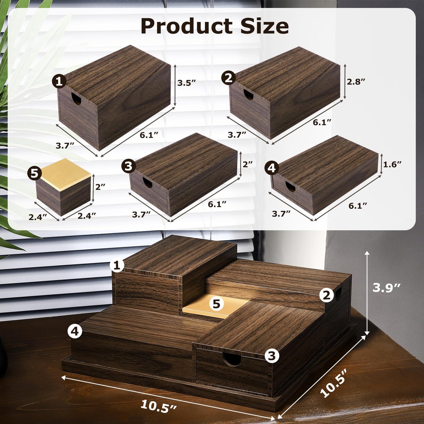 Homde Cologne Organizer - 4 Tier Perfume Display Tray with Hidden Drawers - Perfect for Men Essentials Accessories