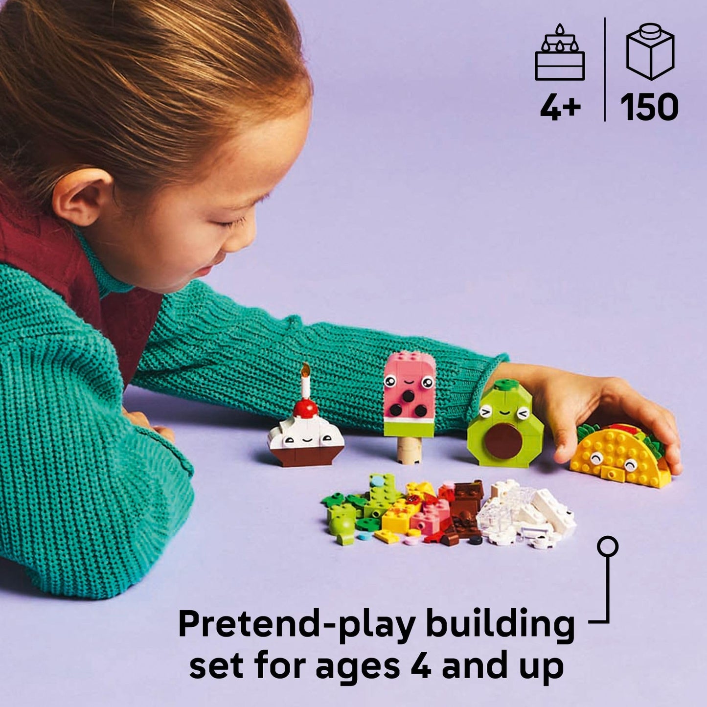 LEGO Classic Creative Food Friends 11039, Pretend Play Food Building Set for Kids Ages 4+, Educational Toy & Birthday Gift Idea