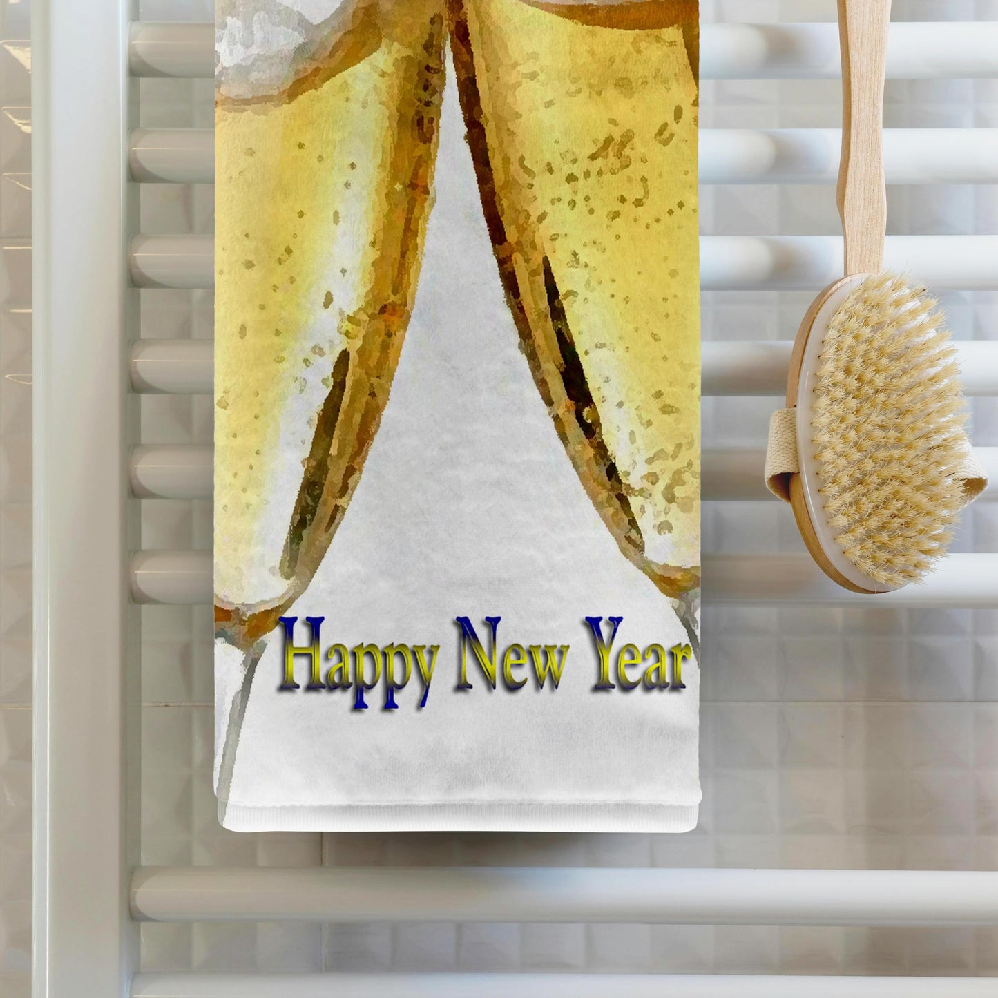 3D Rose TWL_4573_1 Happy New Year Towel, 15 x 22