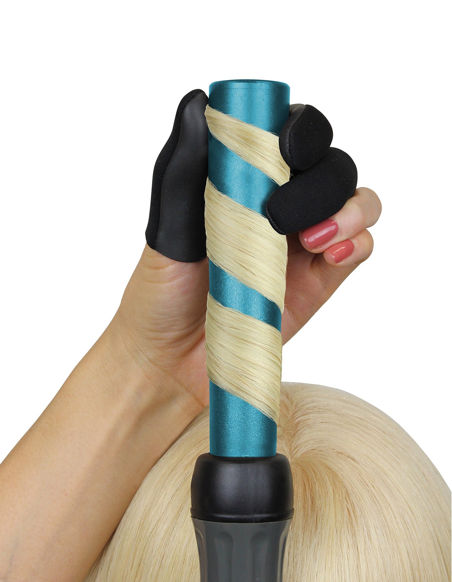 Jatai Heat Shield Professional High Heat Resistant Finger Protection Guards for Curling and Flat Irons, Wands, Blow Dryers - 3pc (Small/Medium, Black)