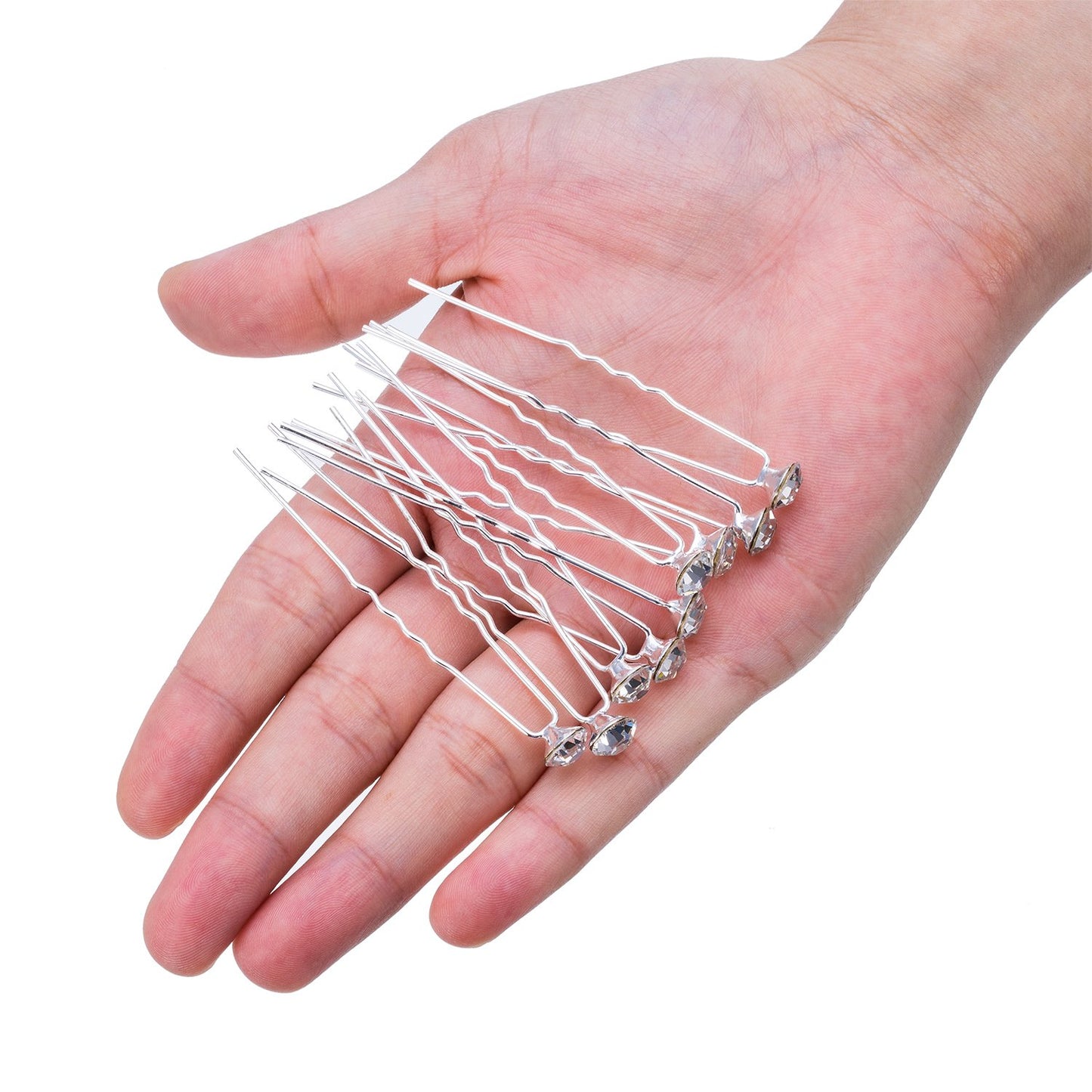 EBOOT 40 Pack Rhinestone Hair Pins Bridal Wedding Crystal Clips Accessories Decorative for Women and Girls