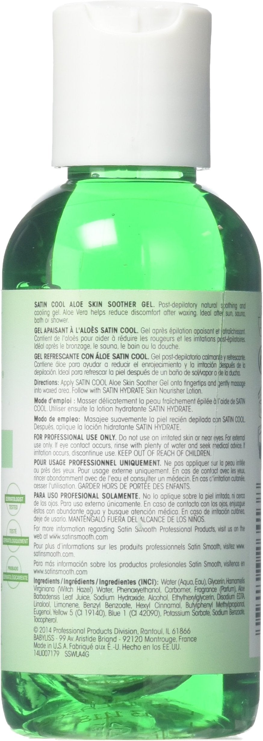 SATIN SMOOTH Cool Aloe Vera Skin Soother, 4.0 Ounce, 4 Fl Ounce