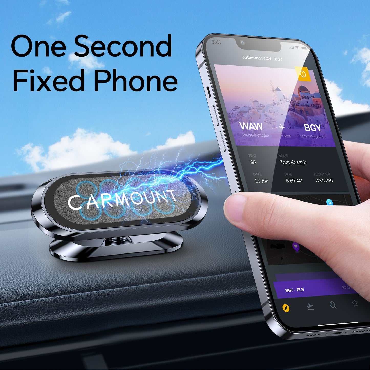 【2-Pack】 Magnetic Phone Holder for Car【Super Magnets】Carmount 2.0 Magnetic phone Mount【360°Rotation】Universal Dashboard Cell Phone Holders for Your…