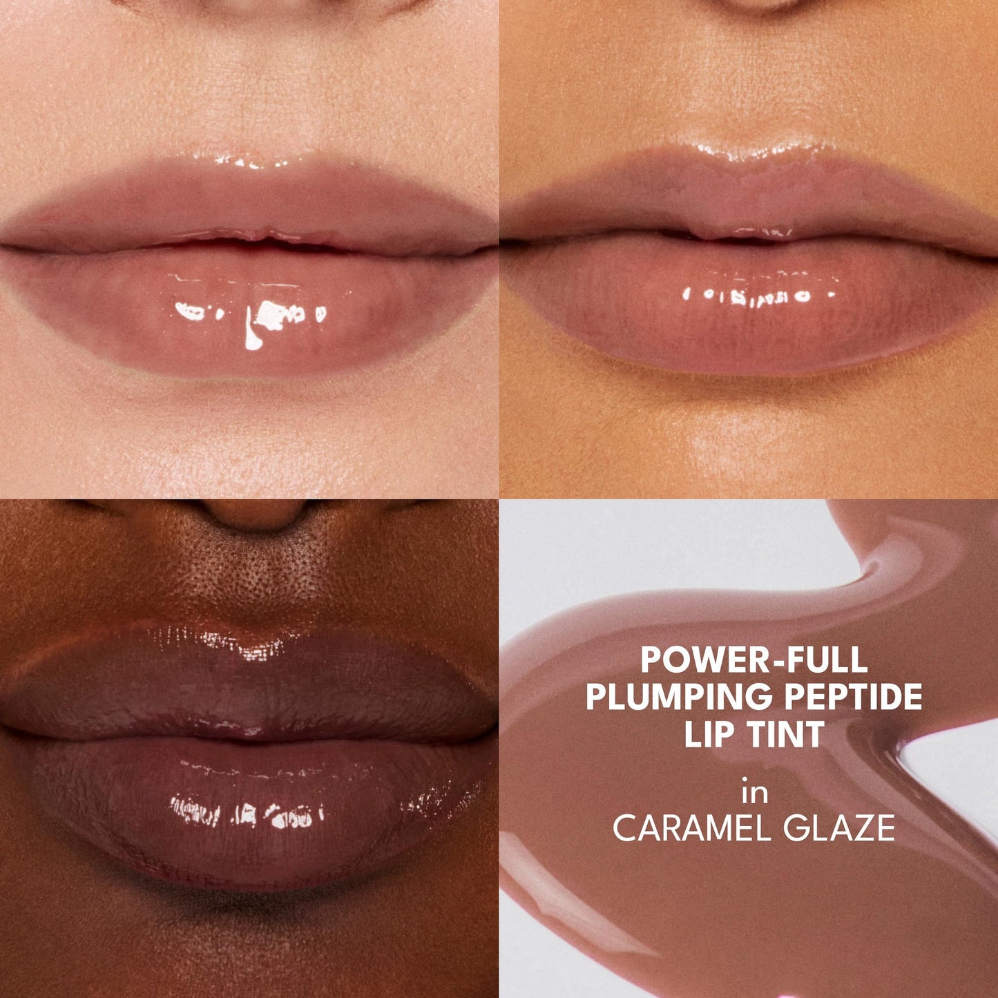Buxom Power-Full Plumping Peptide Lip Tint, High-Shine Peptide Lip Treatment Balm for 36HR Hydration & Fuller-Looking Lips, Caramel Glaze