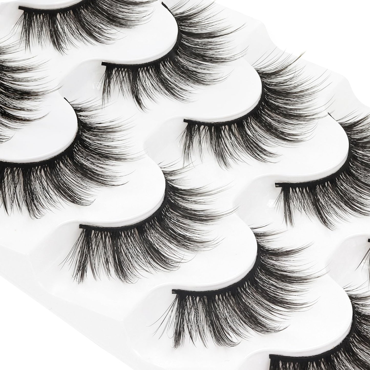 Veleasha Cat Eye Lashes Wispy Faux Mink Lashes 100% Handmade Natural Look Fake Eyelashes Lightweight False Eyelashes 5 Pairs Pack (54) Beauty and Personal Care Veleasha