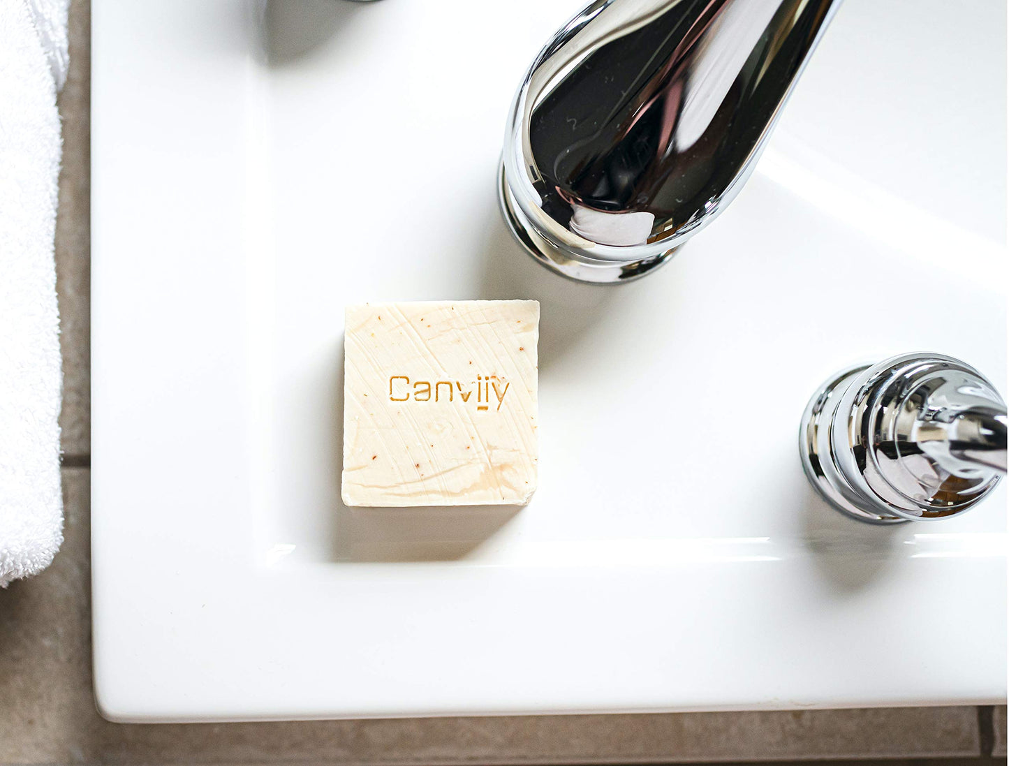 Canviiy 3-in-1 Purifying Nourish + Calm Natural Cleansing Bar, Infused with Calendula, Chamomile, Peppermint Oil, Witch Hazel and Lavender Petals