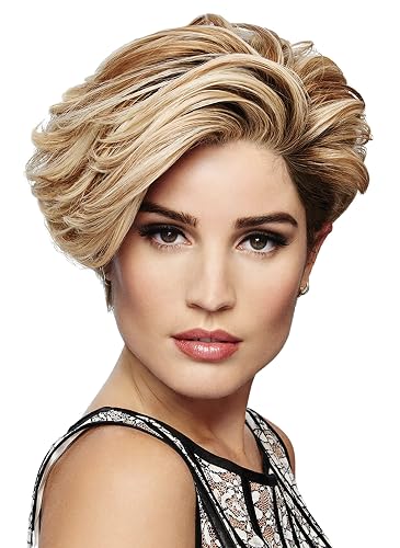 CALLING ALL COMPLIMENTS Lace Front Hand-Tied Human Hair Wig by Raquel Welch, 5PC Bundle: Wig, 4oz Mara Ray ProSmooth Shampoo and Conditioner, The One