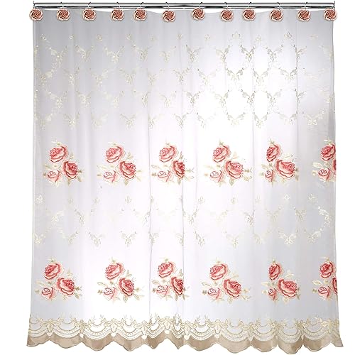 Popular Bath Blossom Rose, Shower Curtain, Burgundy