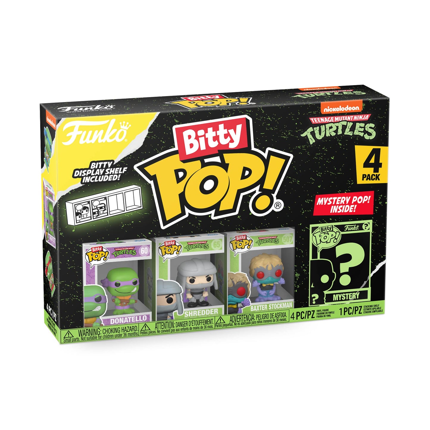 Funko Bitty Pop! Teenage Mutant Ninja Turtles (TMNT) - Donatello, Shredder, Baxter Stockman, & Surprise Mystery Figure - 0.9 Inch (2.2 Cm)…