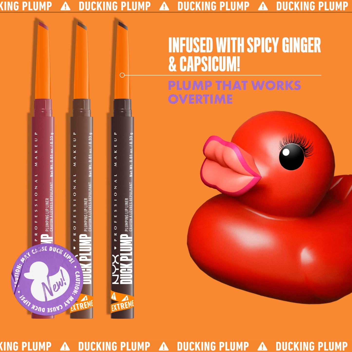 NYX PROFESSIONAL MAKEUP Duck Plump Plumping Lip Liner, Matte Pencil With Up To 10HR Wear, Fill Em In (Pink Lip Liner)