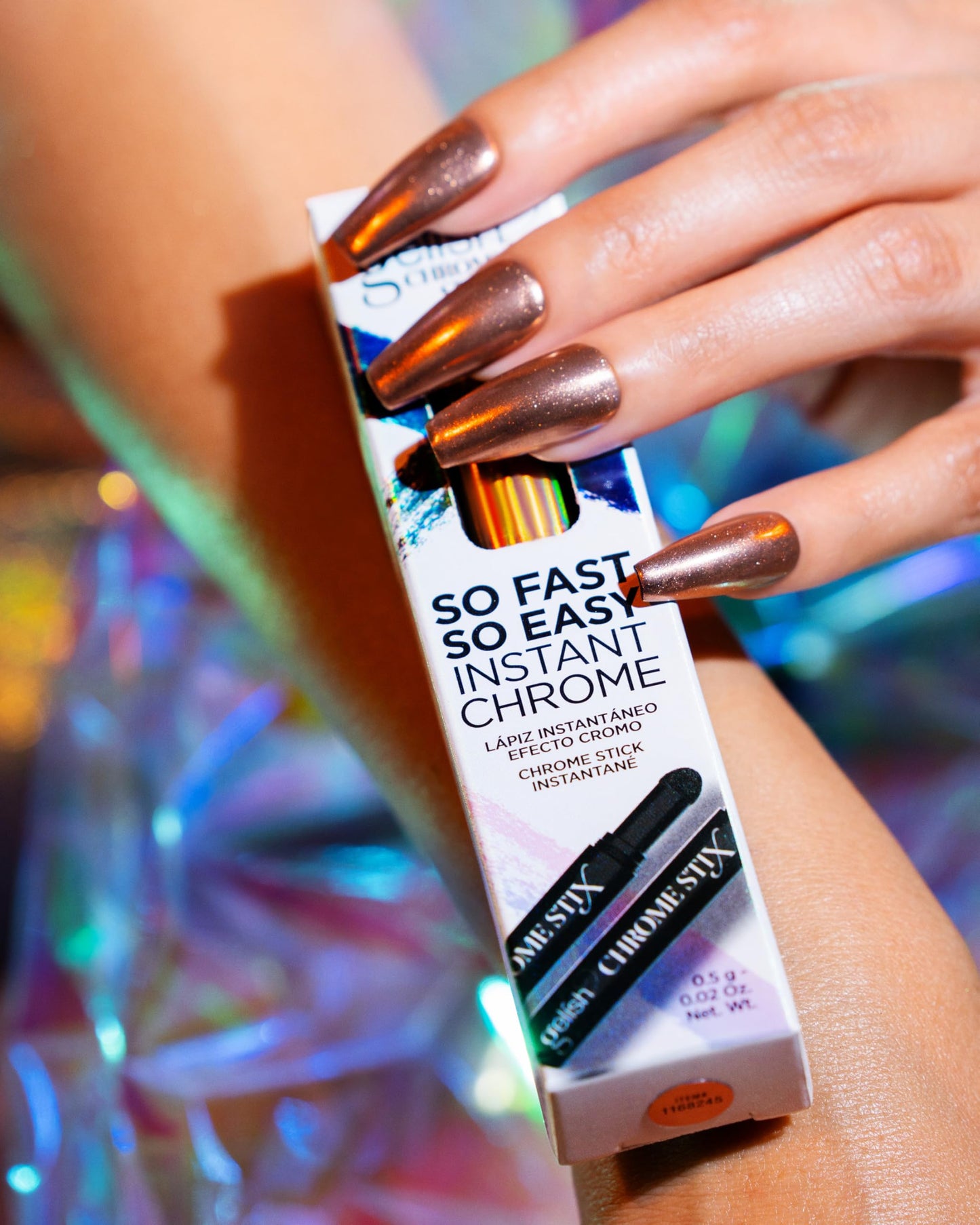 elish Chrome Stix Metallic Mirror Effect Nail Art Powder: Copper, 0.5g Beauty & Personal Care Gelish