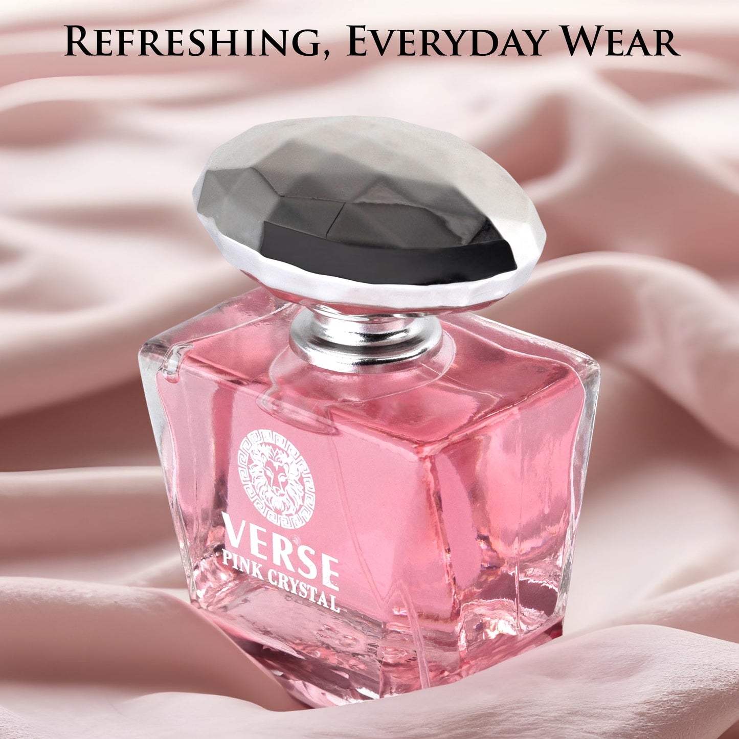 Verse Pink Crystal Eau De Parfum for Woman - Top Notes of Pomegranate, Yuzu & Iced Accord - Base Notes of Peony, Lotus, Magnolia, Amber, Musk