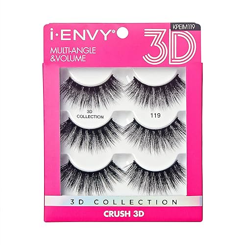 iEnvy False Eyelashes 3 Pairs Fluffy and Natural Multiangle and Volume Faux Mink Lashes (19)