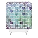Society6 Shower Curtain - Bathroom Decor by Monika Strigel - Extra Long Fabric Shower Curtains for Bathroom, 71" x 74", Tweezy Ocean Blue