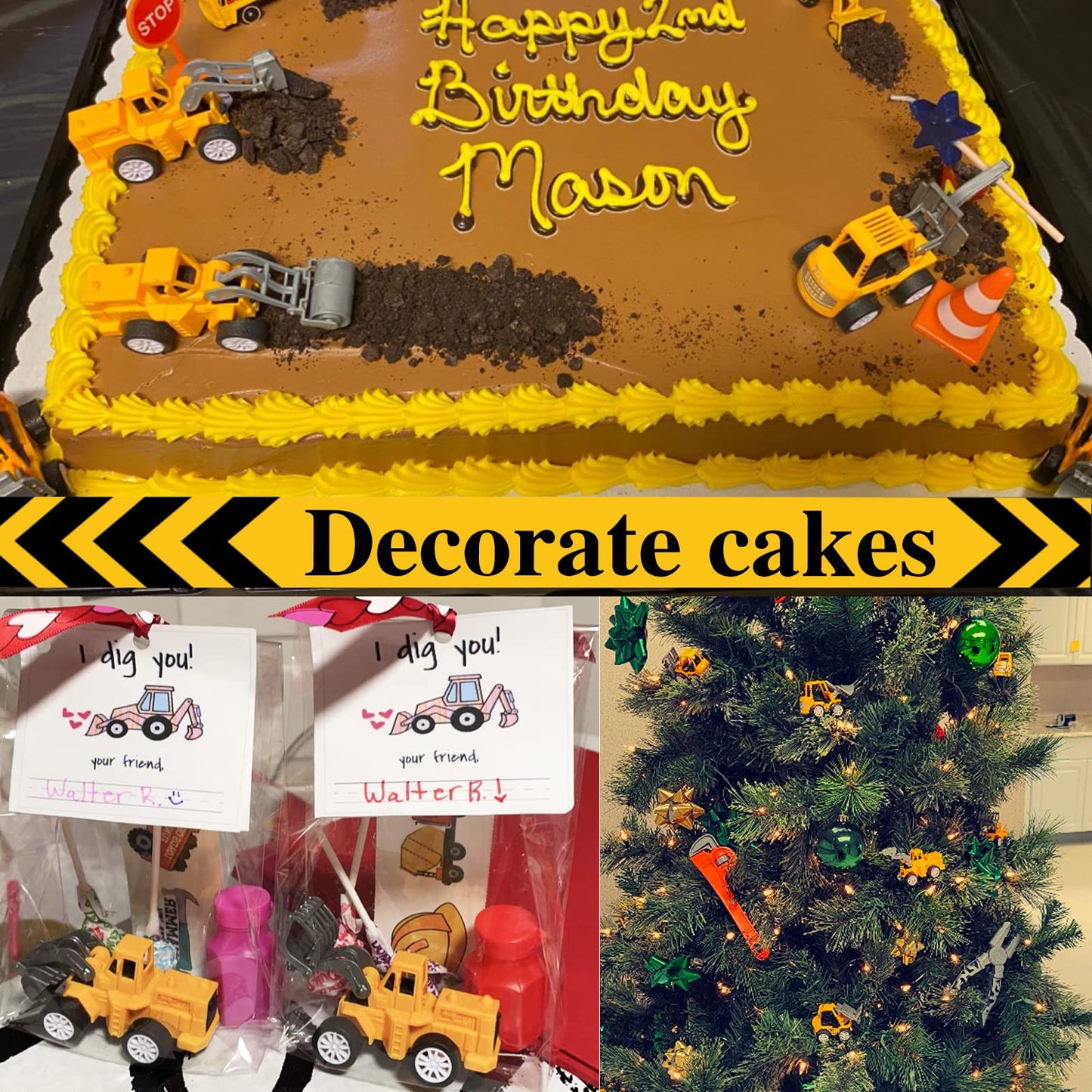 Juuxncgv 24PCS Mini Construction Vehicles – Pull Back Engineering Cars, Play Figures & Small Construction Toys for Kids Party Favors & Gifts