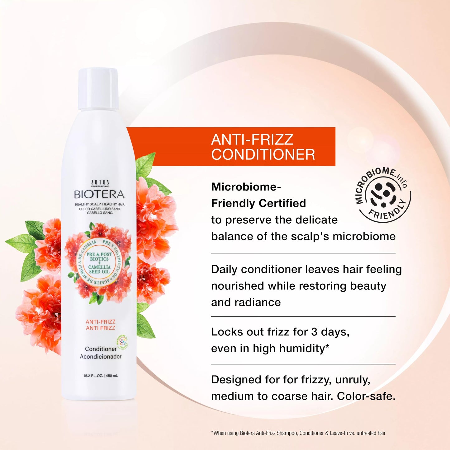 Biotera Anti Frizz Smoothing Conditioner | Frizzy or Unruly Hair | Microbiome Friendly | Vegan & Animal Test Free | Paraben Free | Color-Safe | 32 Fl