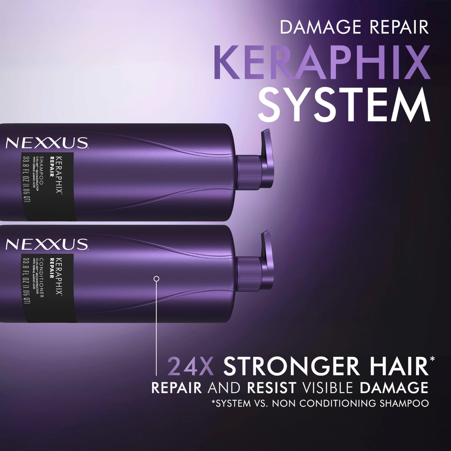Nexxus KERAPHIX Conditioner Damage Repair for Damaged Hair Powered by KRT Keratin Resistance Therapy with Liquid Crystal Amino Acids 33.8 Fl oz (Pack Beauty and Personal Care Nexxus