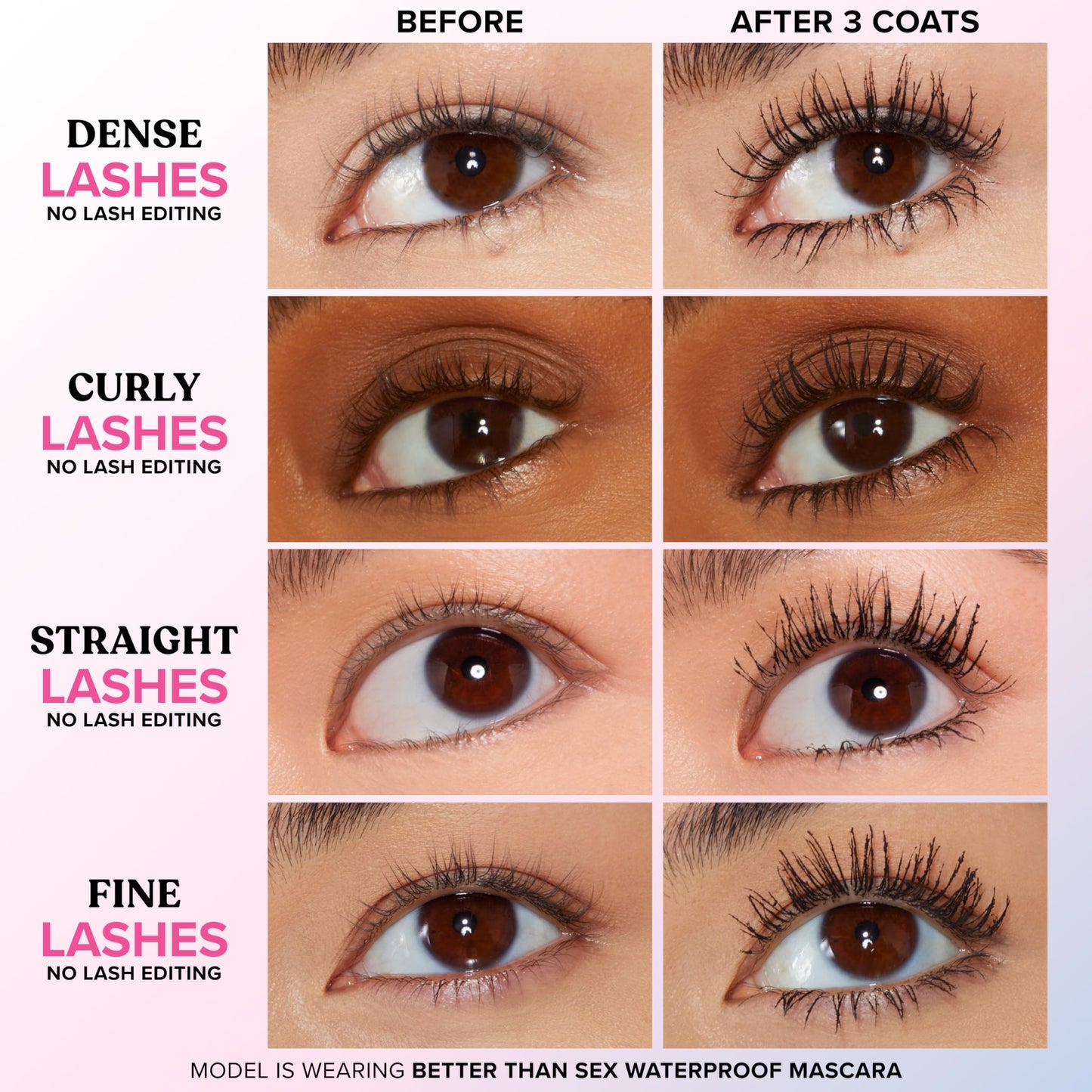 Too Faced Better Than Sex Waterproof Mascara | Volumizing and Lengthening Waterproof Mascara + Hourglass Brush | Formula for Dramatic Lashes | Beauty and Personal Care Too Faced