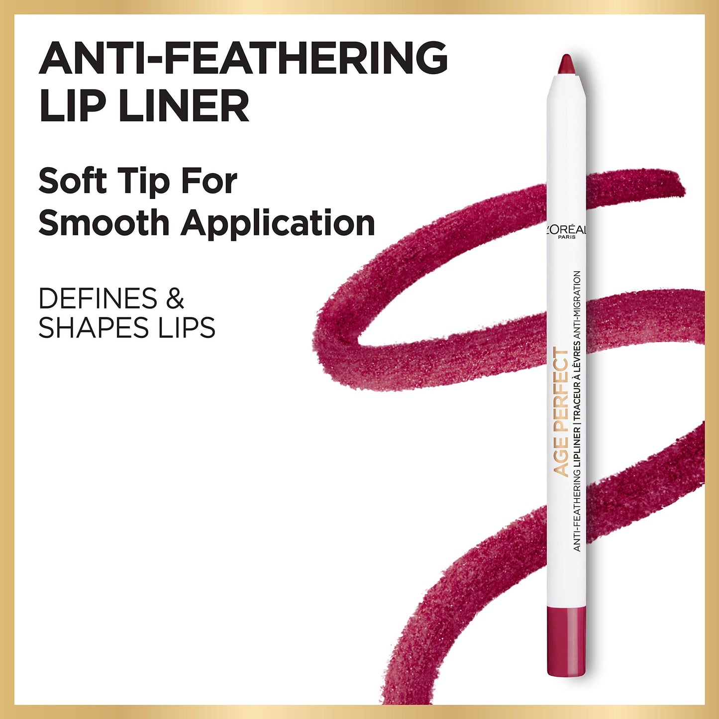 L’Oréal Paris Age Perfect Anti-Feathering Lip Liner, Rich Cranberry