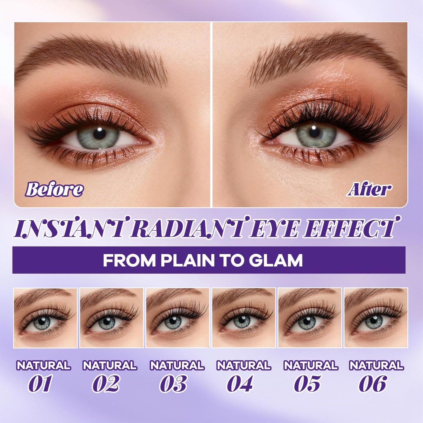 B&Q Natural Lash Clusters 01 - Cluster Eyelash Extensions, Pestañas Postizas Naturales Style Eyelashes Comfort Fit - Day-to-Night Natural Effect Beauty and Personal Care B&Qaugen
