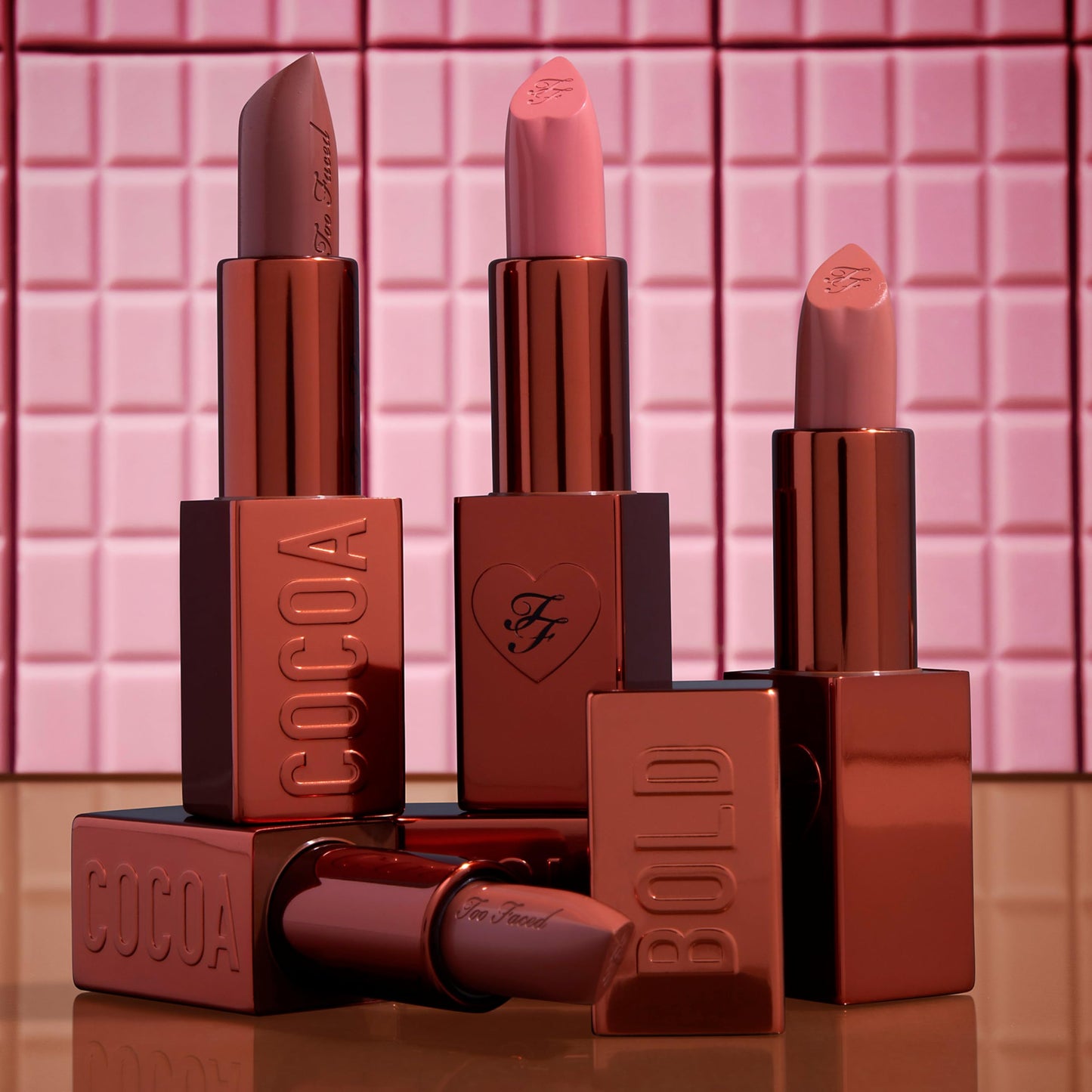 Too Faced Cocoa Bold Lipstick | Creamy, Nude Lipstick Shades with Demi-Matte Finish, 0.11 Ounce, Hot Chocolate