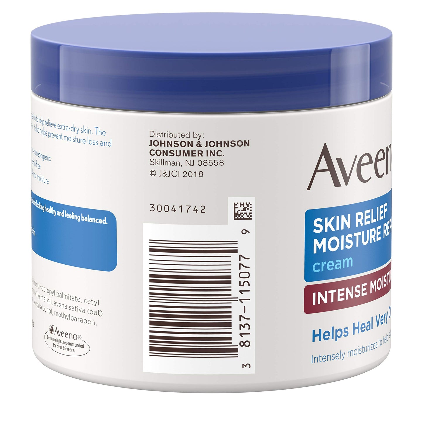 Aveeno Skin Relief Intense Moisture Repair Cream with Triple Oat Complex, Ceramide & Rich Emollients, Steroid- & Fragrance-Free Moisturizing Body