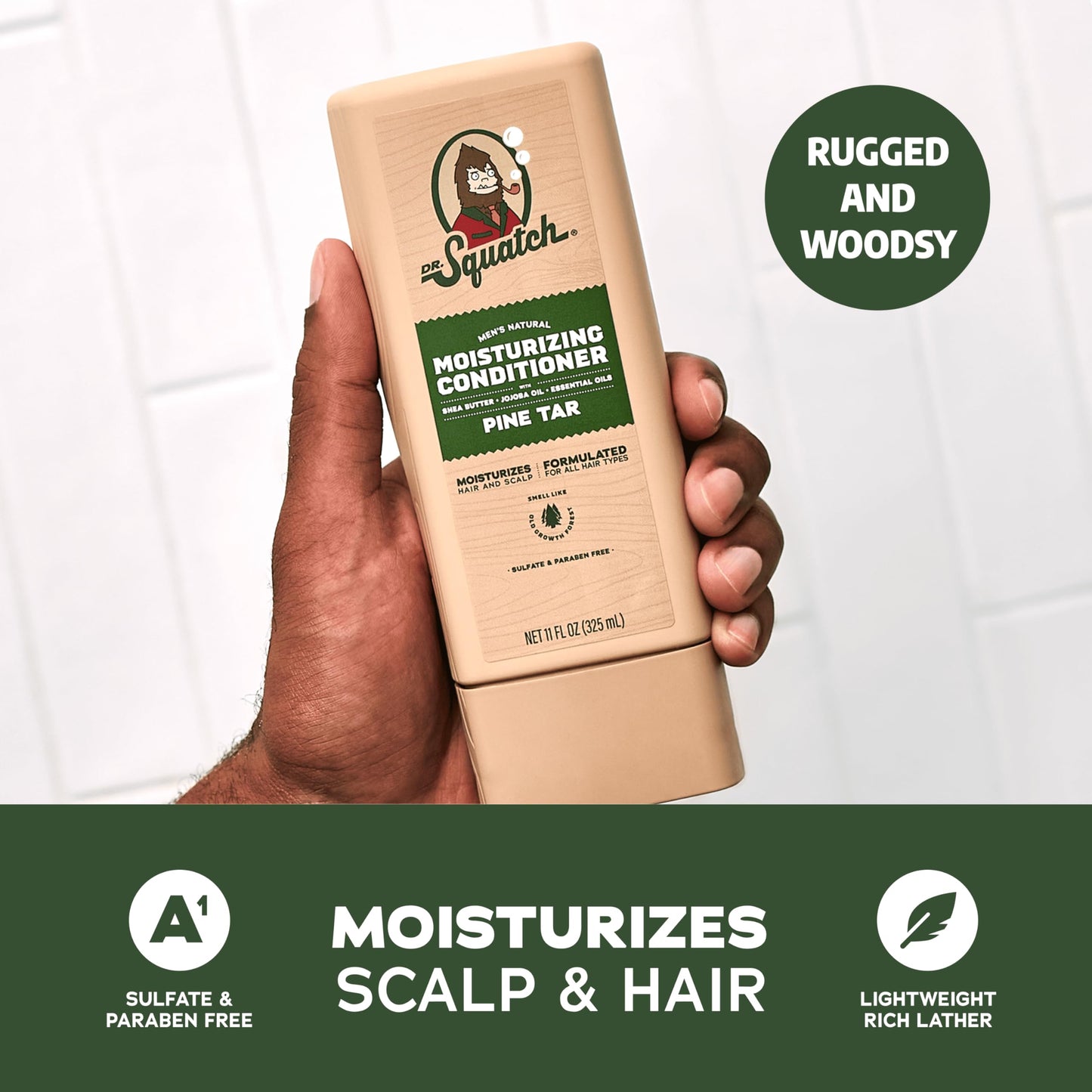 Dr. Squatch Men's Natural Shampoo and Conditioner Set - Sulfate & Paraben Free Natural Shampoo and Conditioner for Men - Scalp Nourishing Formula