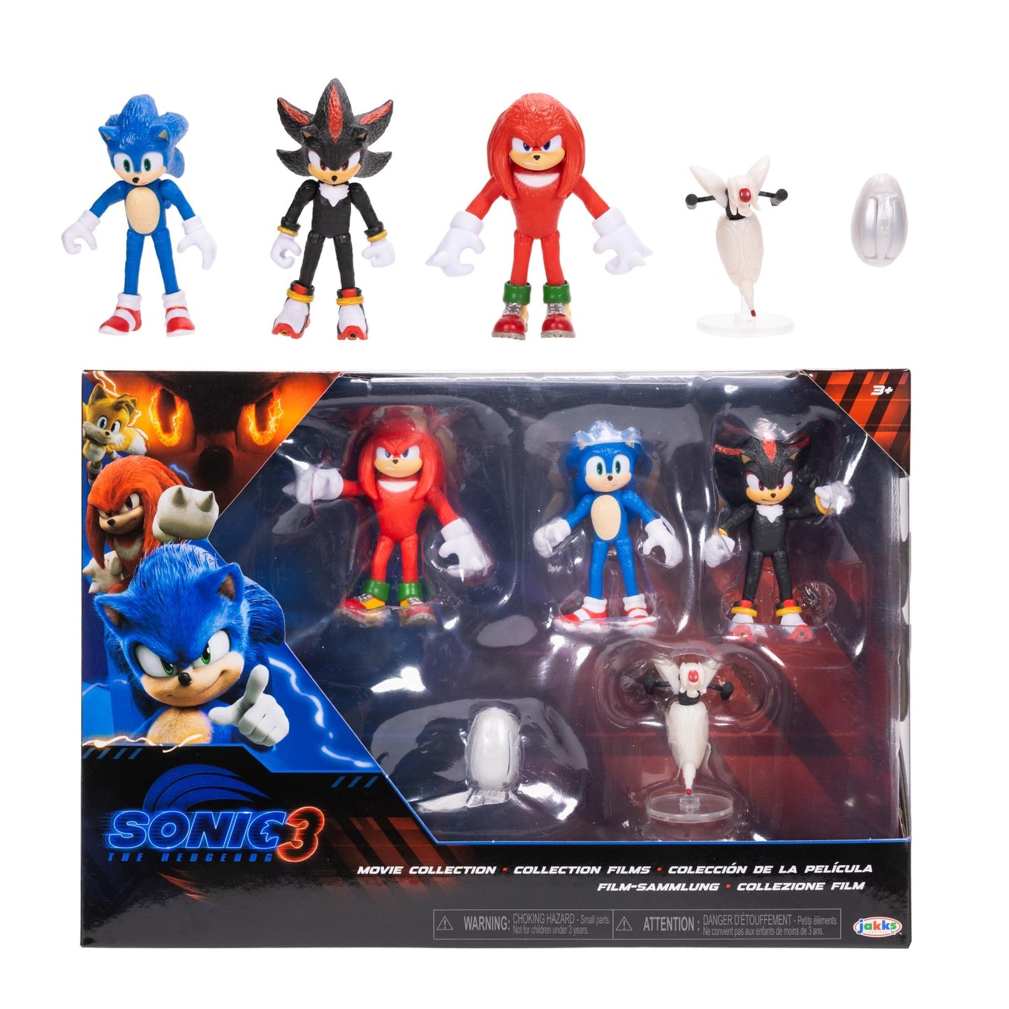 Sonic 3 Movie Action Figures – 2.5" Collector Multi-Pack with Sonic, Knuckles, Shadow, Buzz Bomber & Drone, Official Licensed Toys