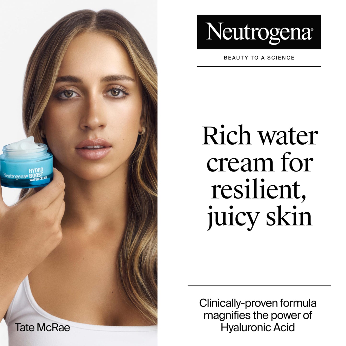 Neutrogena Hydro Boost Water Cream, 72 Hr Hydration for Normal/Extra Dry Skin, Fragrance Free, Face Moisturizer with Hyaluronic Acid, 1.7 oz. & Trial