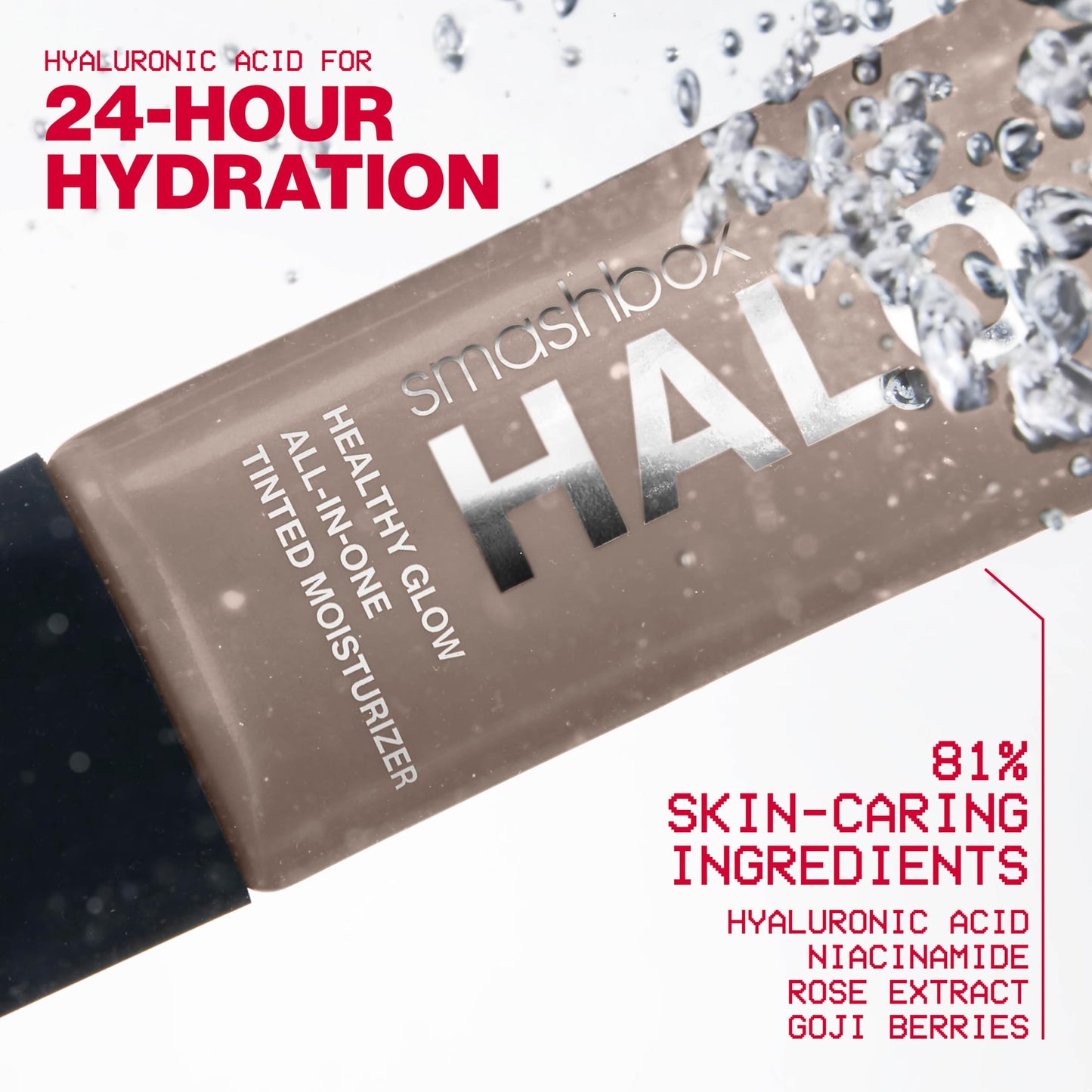 Smashbox Halo Healthy Glow All-In-One Tinted Moisturizer SPF 25 | Hydrating, Long Wearing, Tinted Moisturizer with SPF | Hyaluronic Acid, Tan Dark