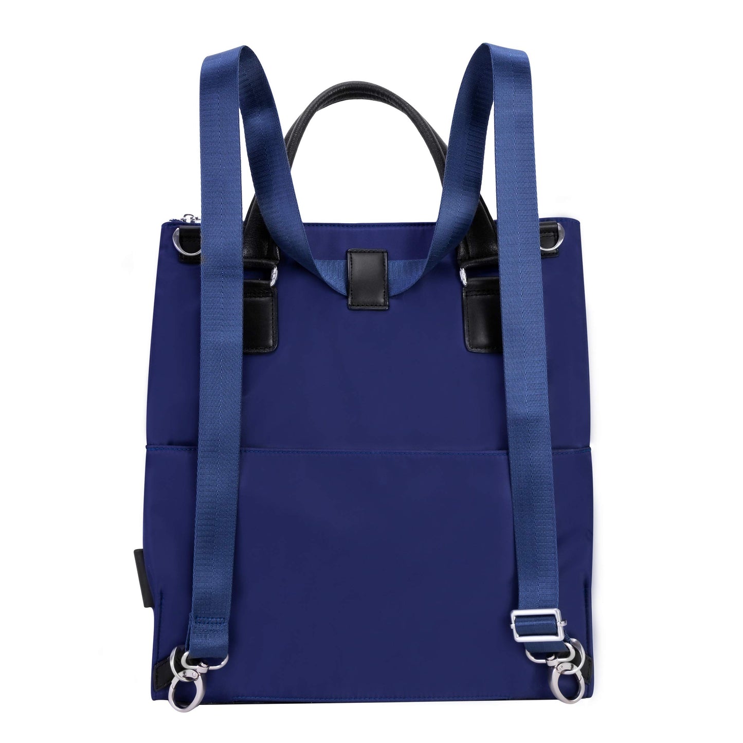 McKleinUSA N Series, Sofia, Nano Tech-Light Nylon with Leather Trim, 3-in-1 Nylon Ladies' Convertible Backpack Tote, Navy (18547), One Size