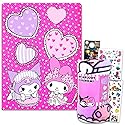 Sanrio Fleece Blanket Set - My Melody and Kuromi Blanket Bundle with Hello Kitty Stickers, Tattoos, More for Kids Toddlers Children | 45” x 60” My…