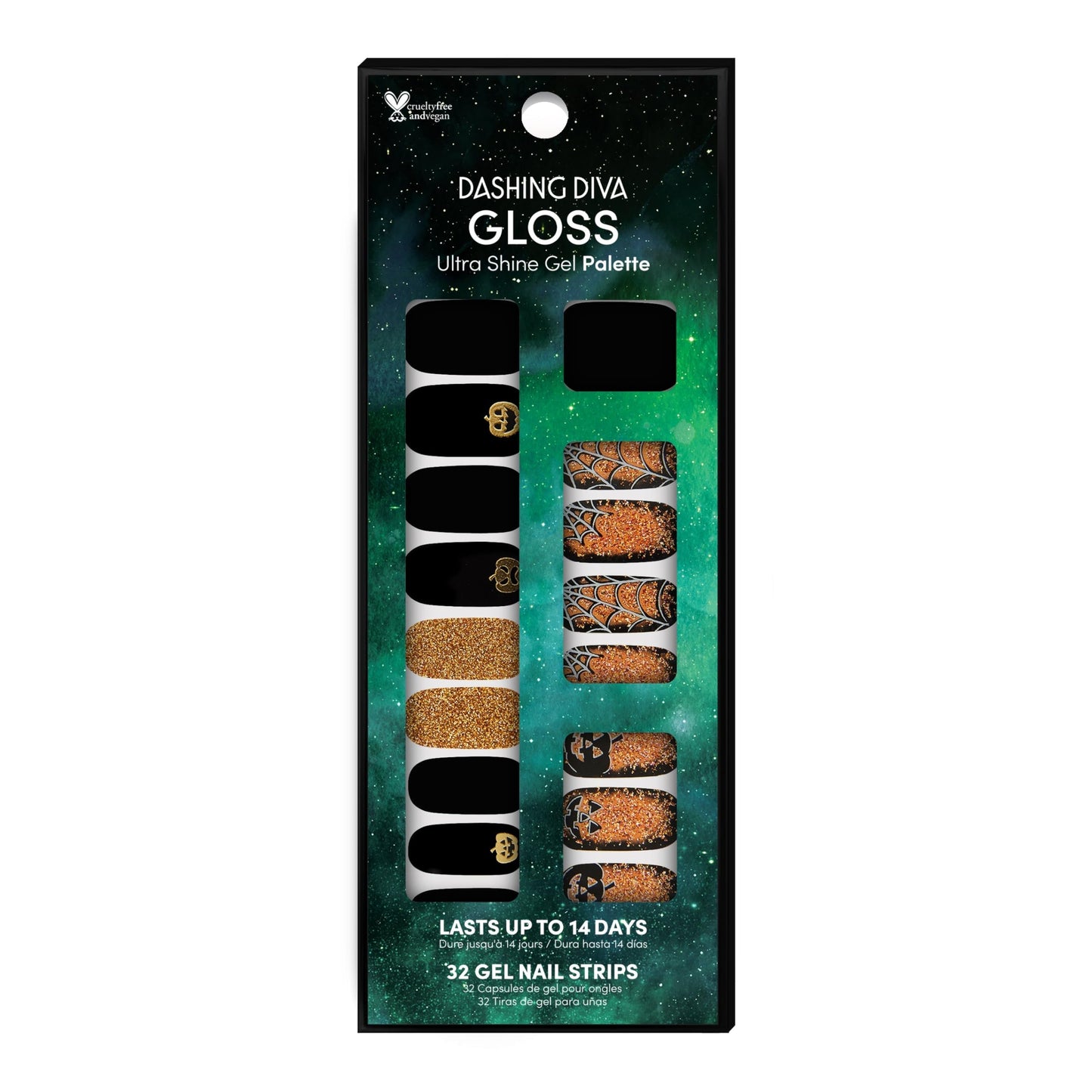 Dashing Diva Gloss Halloween Nail Strips - Twisted Nightmare | UV Free, Long Lasting, Cute Halloween Gel Nail Stickers | Contains 32 Nail Wraps, 1 Beauty & Personal Care Dashing Diva