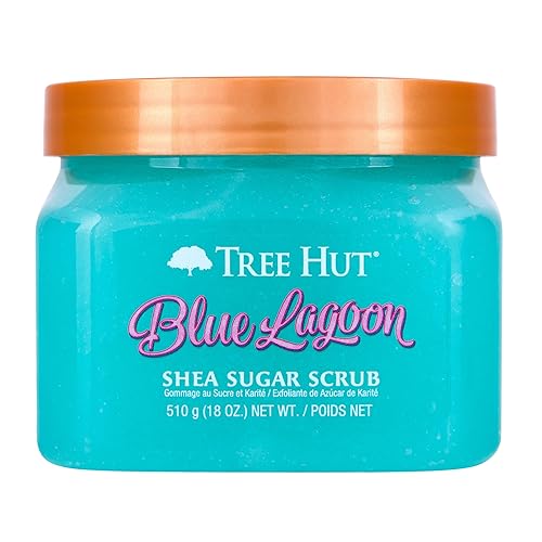 Tree Hut Blue Lagoon Shea Sugar Scrub, Exfoliating, Hydrating & Moisturizing Body Scrub with Shea Butter & Nourishing Essential Oils, Smooth & Soften