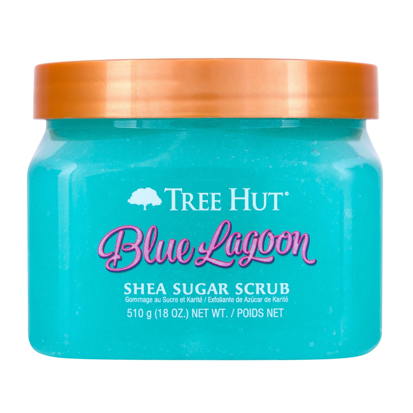 Tree Hut Blue Lagoon Shea Sugar Scrub, Exfoliating, Hydrating & Moisturizing Body Scrub with Shea Butter & Nourishing Essential Oils, Smooth & Soften