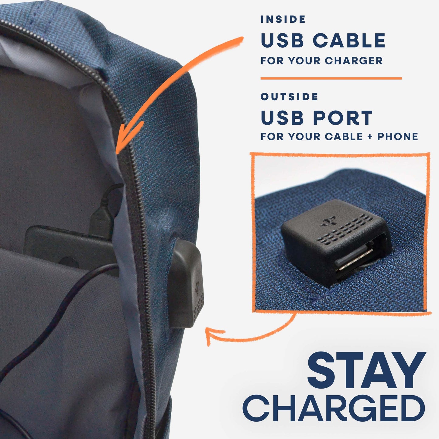 Nupouch Gray 17" x 12" x 5.5" Classic Minimalist USB Charging Port Water Repellent Travel Backpack for Women and Men