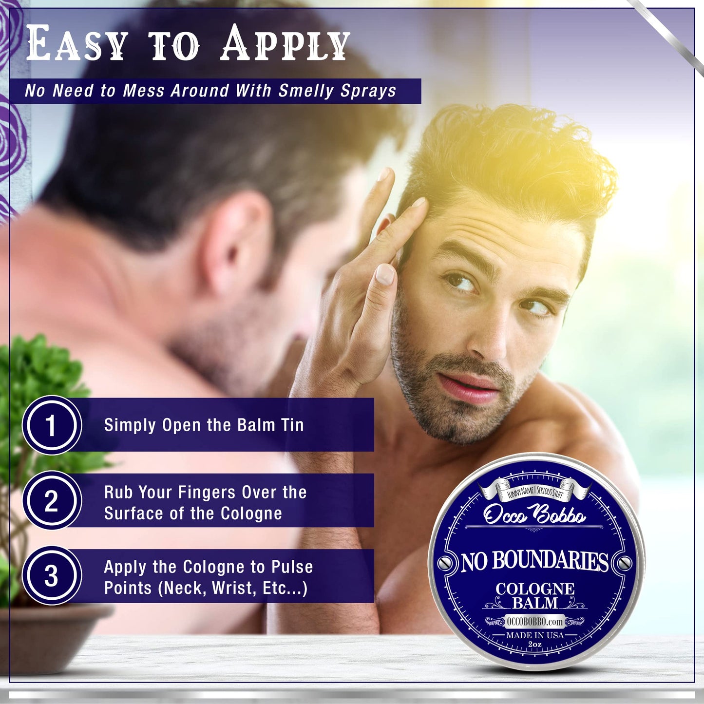 Handy Hound No Boundaries Solid Cologne - Classic and Clean Scent that Combines Woody-Fresh Musk Cedar and Citrus Notes - Made In The USA