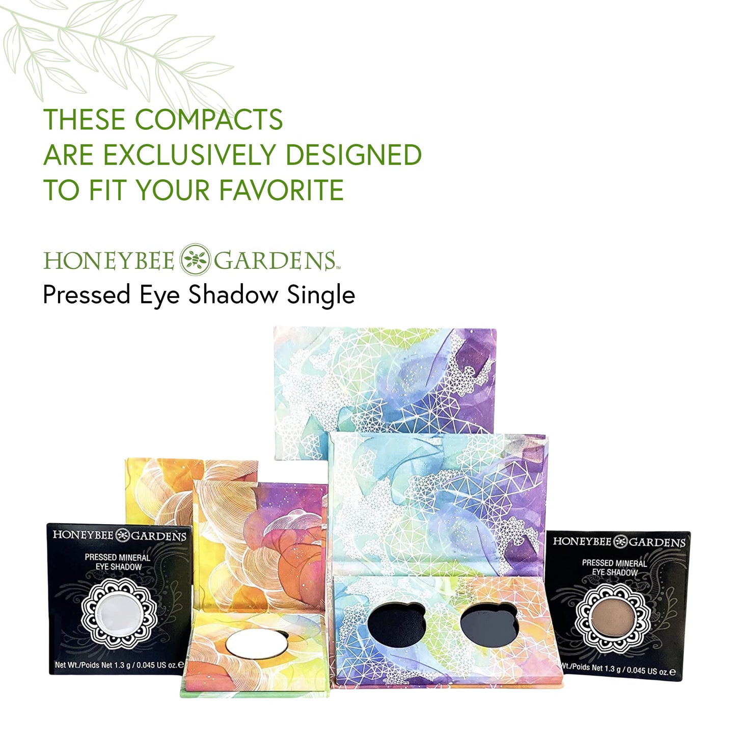 Honeybee Gardens Refillable Eye Shadow Compact, Single, Customizable Empty Cosmetic Case, 26mm Pan Compatible