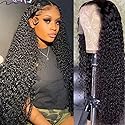 Filrku Water Wave Lace Front Wigs 13x4 HD Trasparent Glueless Lace Frontal Wigs for Women Pre Plucked with Baby Hair 180% Density Wet and Wavy Wigs