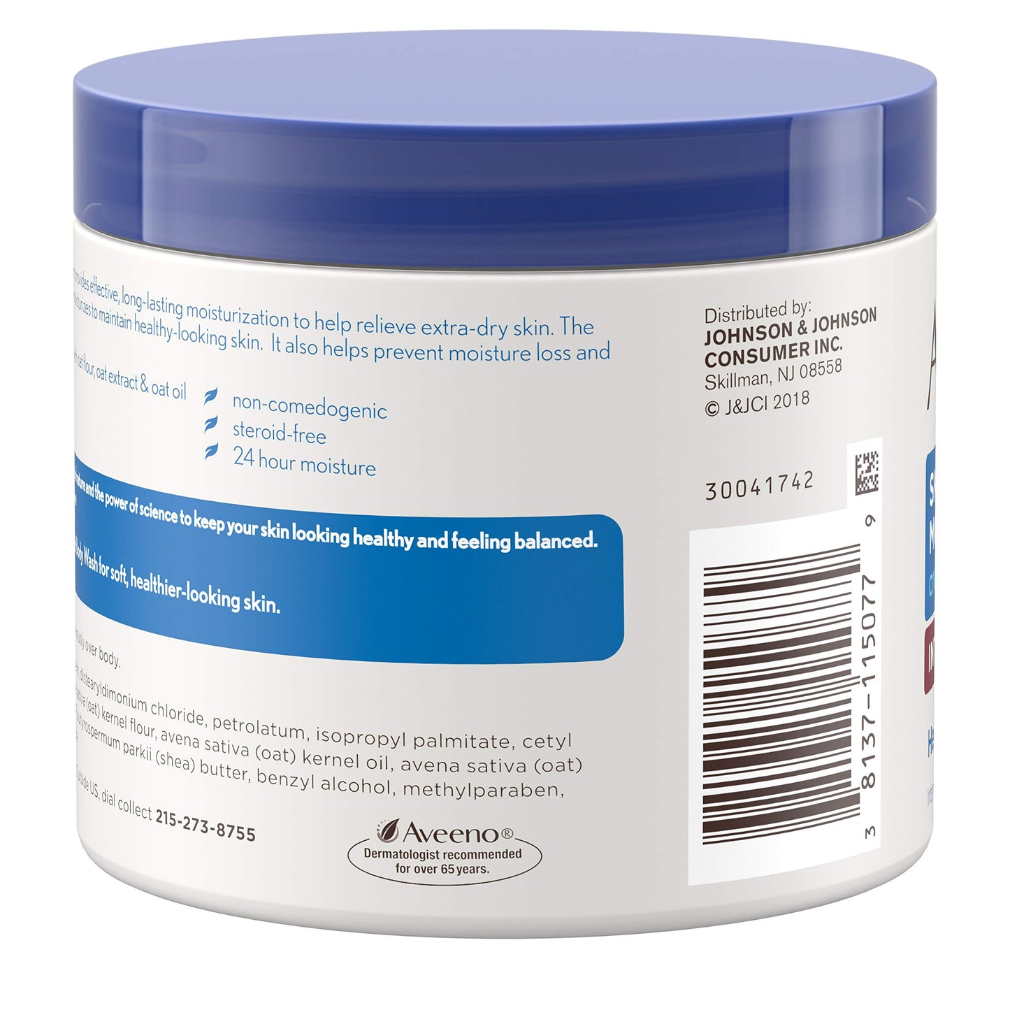 Aveeno Skin Relief Intense Moisture Repair Cream with Triple Oat Complex, Ceramide & Rich Emollients, Steroid- & Fragrance-Free Moisturizing Body