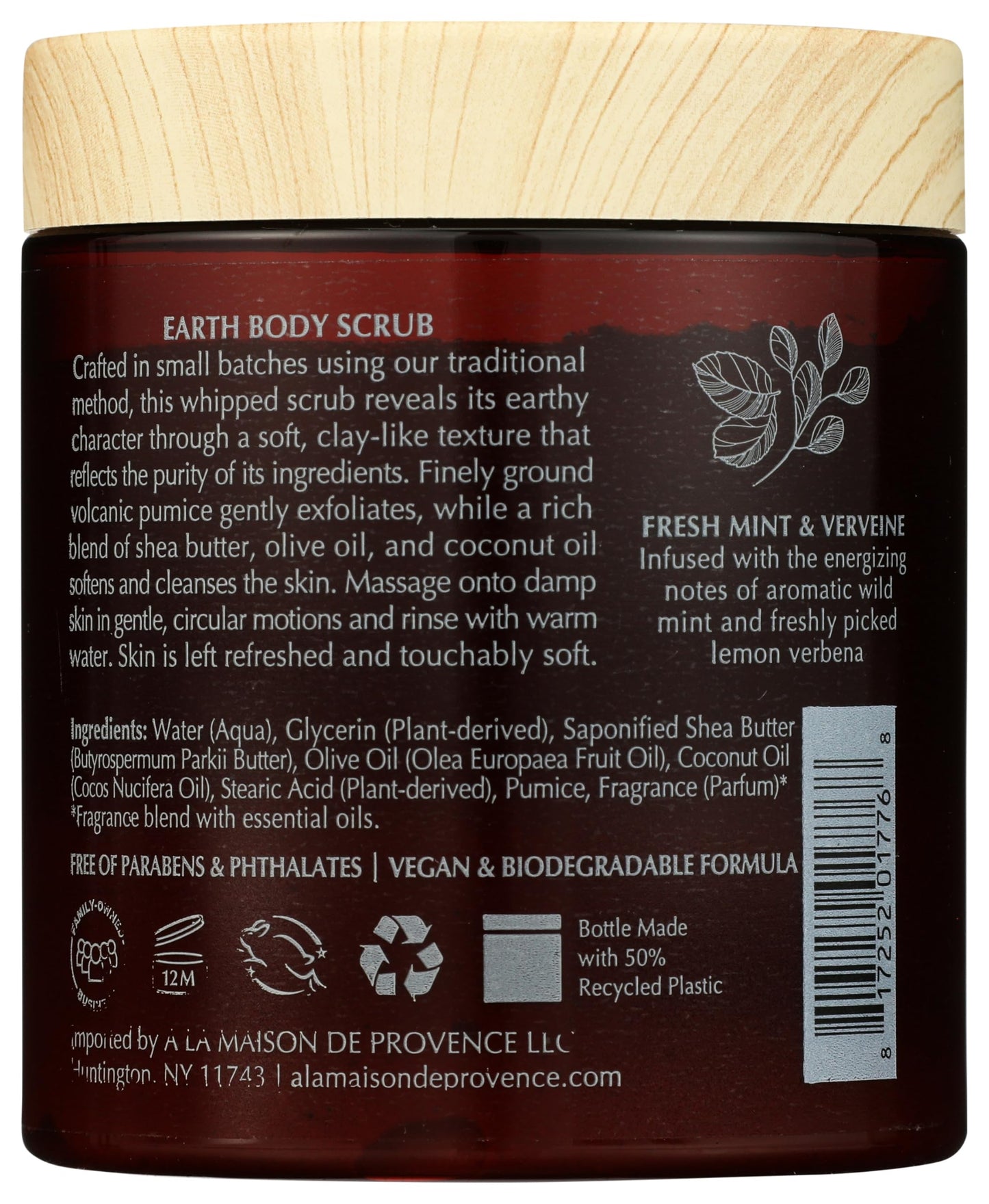 A LA MAISON Earth Body Scrub Amber Collection Natural Pumice Scrub with Shea Butter & Olive Oil - Gently Exfoliates & Softens Skin - French Formula Beauty & Personal Care A LA MAISON