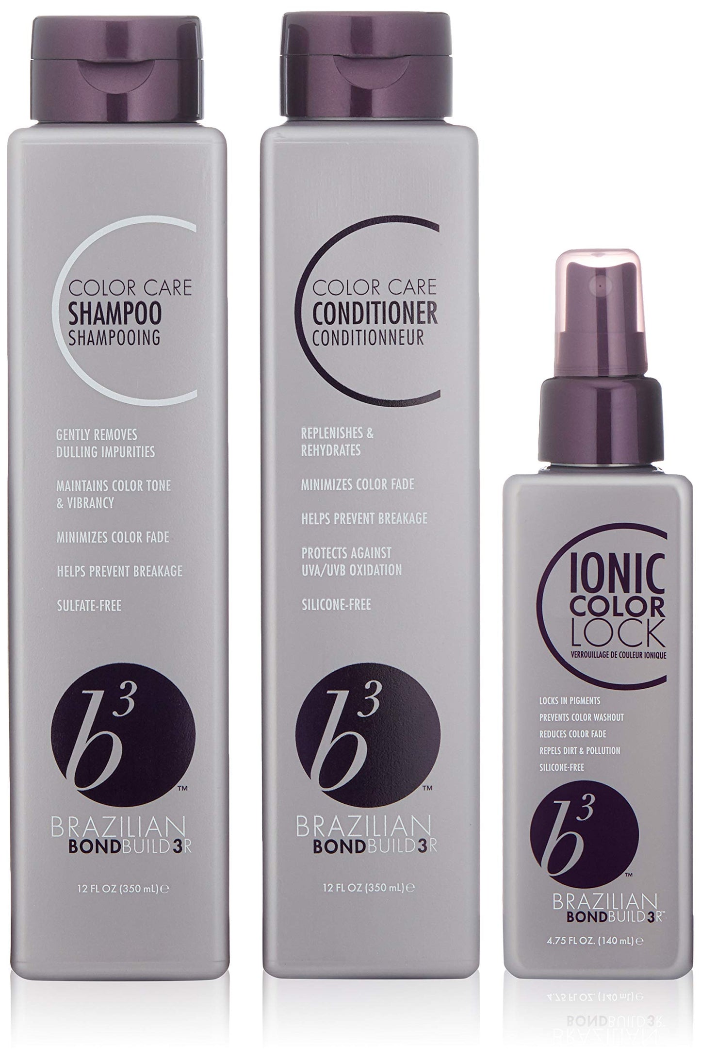 B3 BRAZILIAN BONDBUILDER Color Care Shampoo & Conditioner with Ionic Colour Lock Set Purifies, Hydrates, Detangles & Protects Color Treated Hair