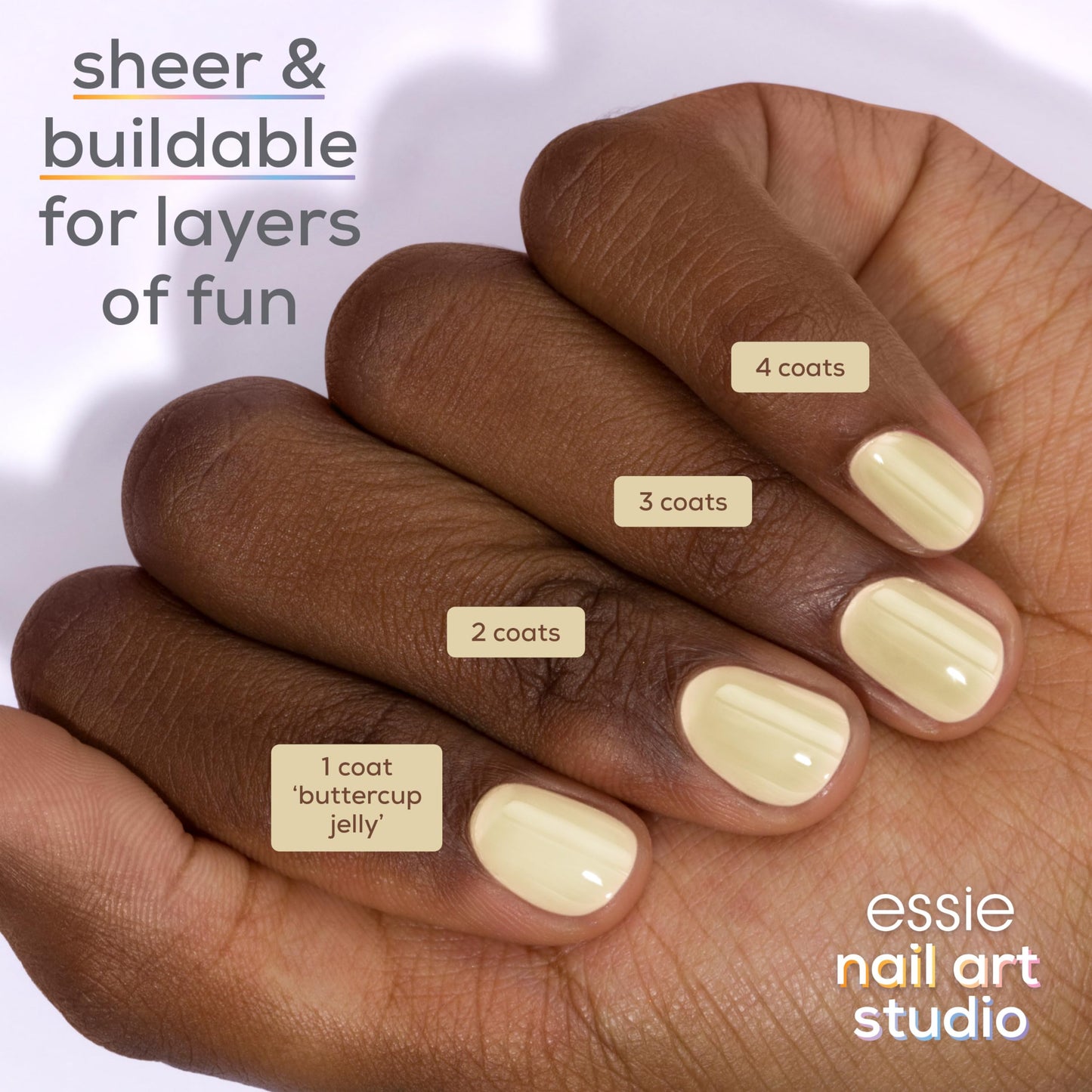 essie Nail Art Studio Jelly Gloss Polish, Vegan, Sheer Yellow Nail Polish, Buttercup Jelly, 0.46 Fl Oz Beauty & Personal Care essie