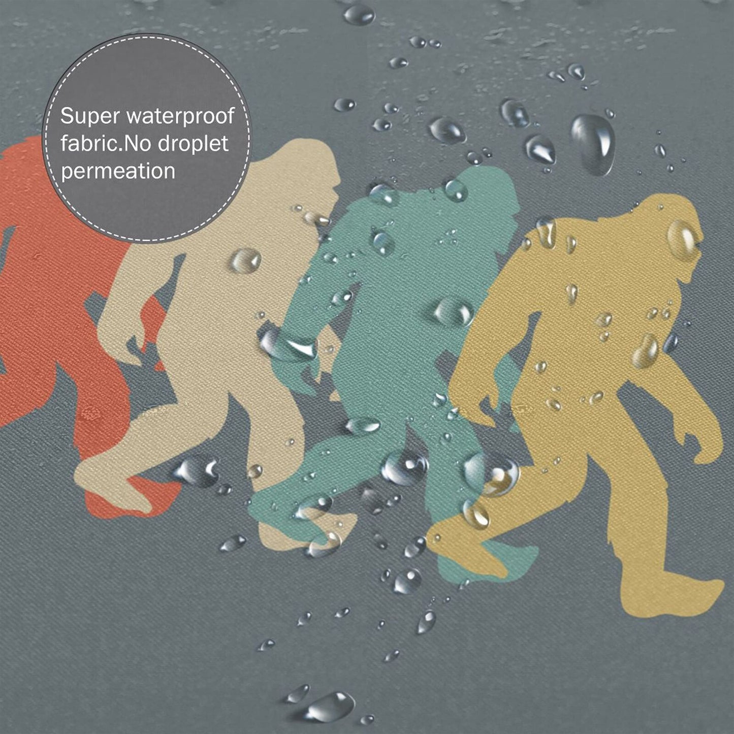 MOCSONE Retro Bigfoot Sasquatch Elegant Polyester Shower Curtain Water-Repellent Shower Curtains Bathroom Sets for Home/Hotel Decor 60inx72in