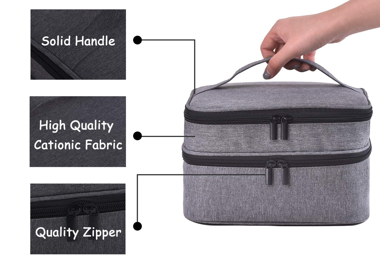 ZFZGFRCS Nail Polish Organizer- Holds 30 Bottles Nail Supply Organizers and Storage Double-layer Nail Bag Organzier Case Nail varnish Organizer Nail