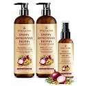 Onion Rosemary Biotin Hair Care Set - Sulfate Free Shampoo, Conditioner & Scalp Serum - Helps Strengthen Hair, Reduce Breakage & Support Fuller