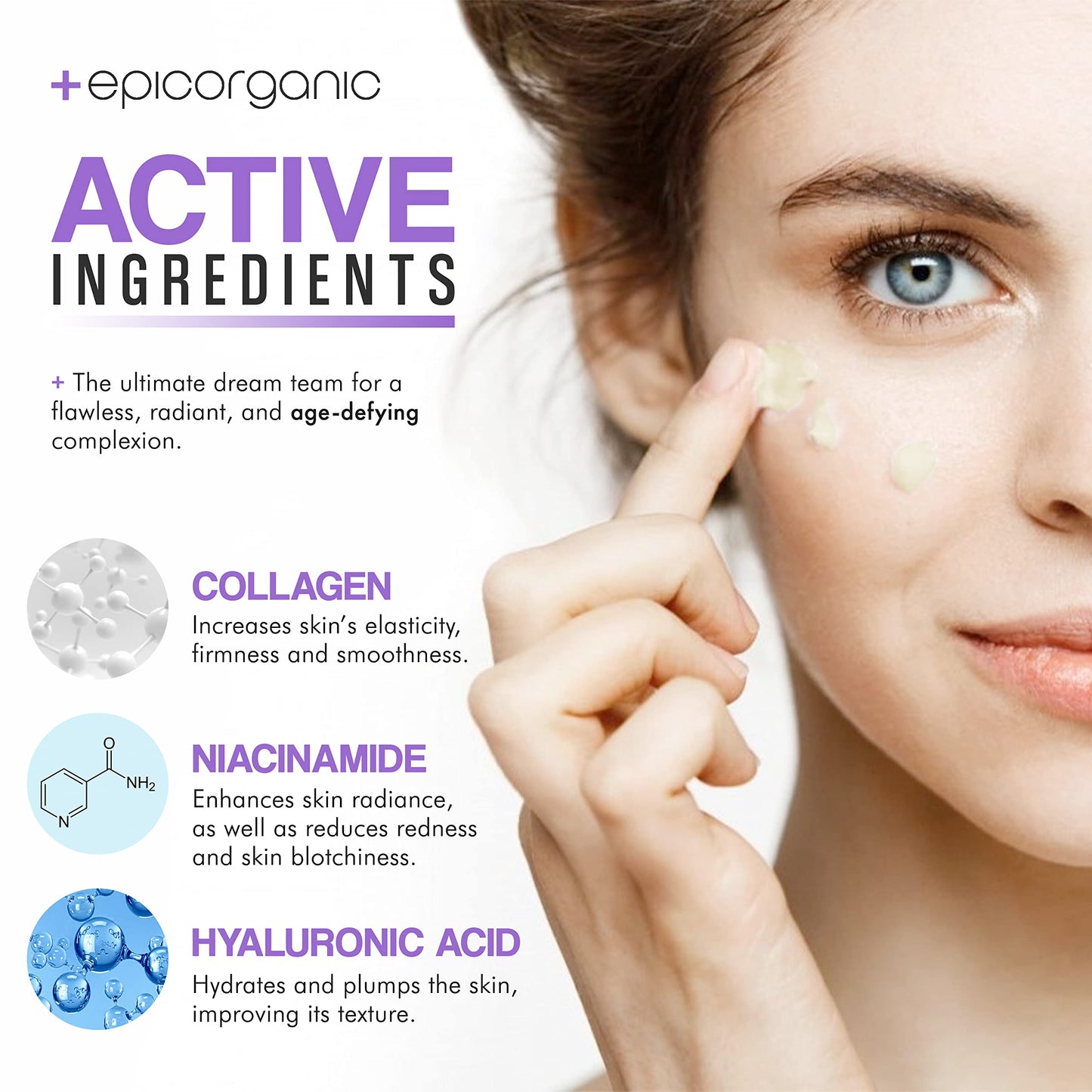 Epic Organic Night Repair | Anti Wrinkle Night Cream for Women | Anti Aging Night Cream with Hyaluronic Acid and Collagen | Night Moisturizer for Face