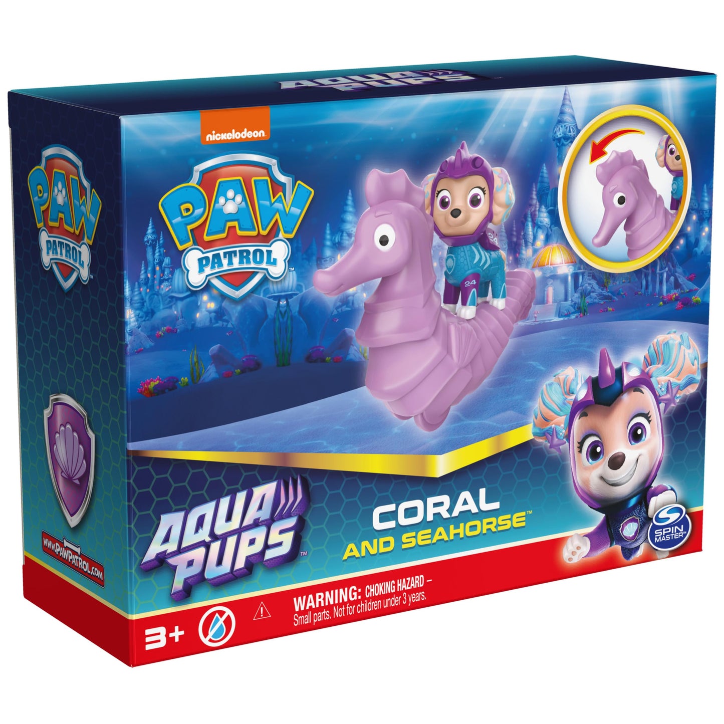 Paw Patrol, Aqua Pups Coral and Seahorse Action Figures Set, Kids Toys for Ages 3 and up