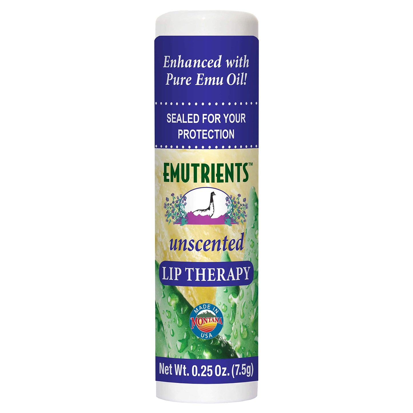 Montana Emu Ranch Natural Lip Balm 0.25 Ounce - Unscented - Made with Pure Emu Oil