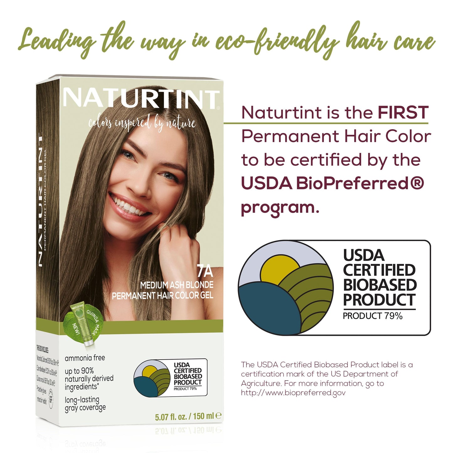 Naturtint 7A Medium Ash Blonde Permanent Hair Color (Pack of 1), Ammonia Free, Vegan, Cruelty Free, up to 100% Gray Coverage, Long Lasting Results